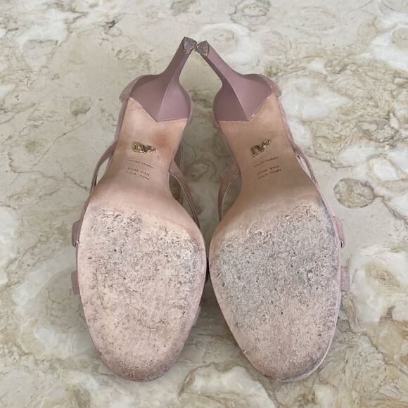 DIANE VON FURSTENBERG Suede Leather Slingback Stiletto Heels Strappy Sandals - Picture 7 of 11